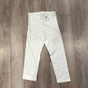 NWT Girls White Cropped Leggings